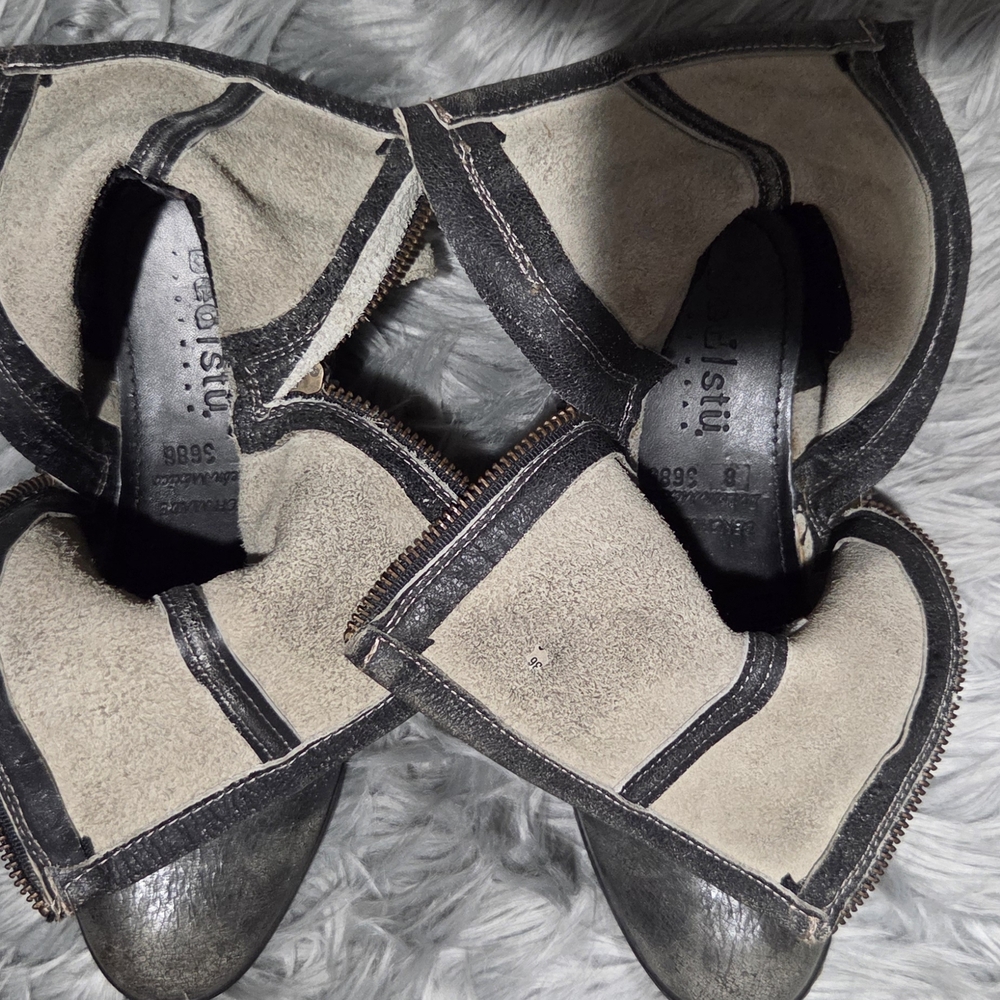 Bed Stu Black Leather Ankle Boots - Picture 5 of 7